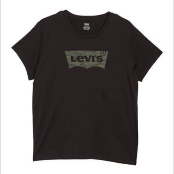 Levi’s Black Camo Logo Short Sleeve‎ Shirt Size Large - Picture 1 of 5